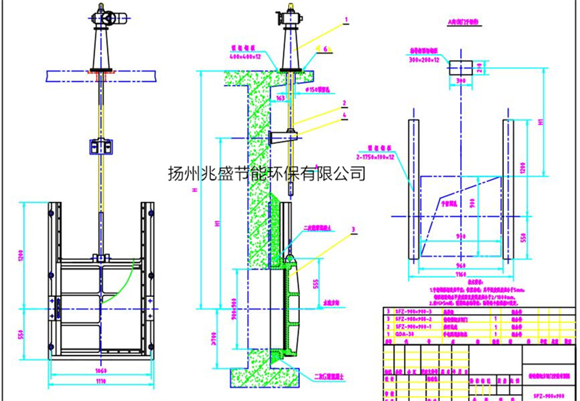 DN900鑄鐵方閘門安裝縮略圖2